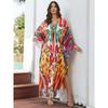 Женское платье-кафтан в стиле бохо большого размера с контрастным принтом свободного кроя Vacay Beach