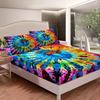 Color tie-dye swirl pattern bed hat four-piece bedding set bedroom dormitory bedding decoration
