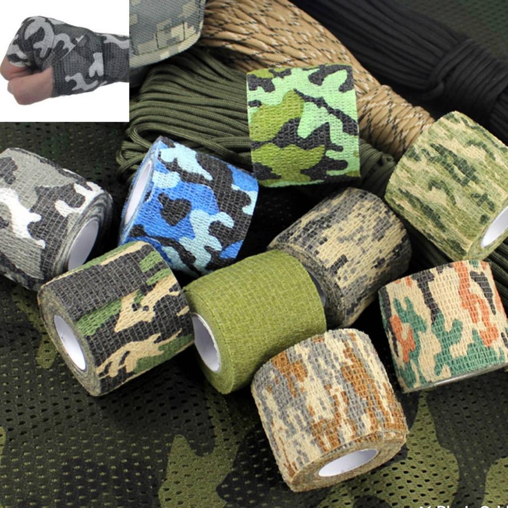 4.8m Camouflage Elastic Wrap Tape Hunt Disguise Elastoplast Self Adhesive Sports Protector Knee Finger Ankle Athletic Bandage