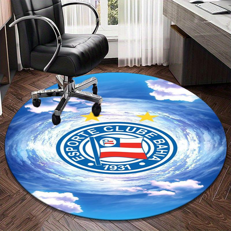 1PC round rug Ba-hia Sports Club Emblem Printed Round Area Rug ,Rug For Home Office, Round Chair Rug, Decorative Carpet Fan gifts Christmas gift