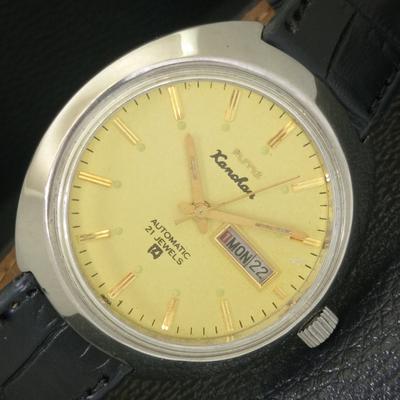 HMT KANCHAN АВТОМАТИЧЕСКИЕ ВИНТАЖНЫЕ 6501 ИНДИЙСКИЕ МУЖСКИЕ ЧАСЫ С ЦИФЕРБЛАТОМ ЗОЛОТИСТОГО ЦВЕТА a703266-1