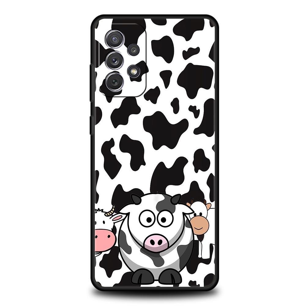White Black Cow Pattern Phone Case for Samsung A51 A71 A21S A12 A15 A25 A31 A41 A52 A32 A23 A33 A53 A73 A03S A05S A13 5G Cover
