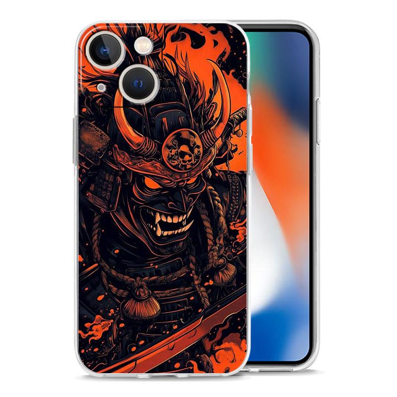 Чехол для iPhone 17 Чехлы iPhone Air 16 15 12 13 14 Pro Max 7 8 Plus 16Pro iPhone11 Чехол Японский Бусидо Самурай