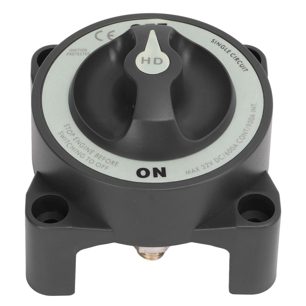 600A Master Battery Power Cut Disconnect Switch Isolator Single Circuit ON OFF IP66 Waterproof 3 Studs for RV Boat