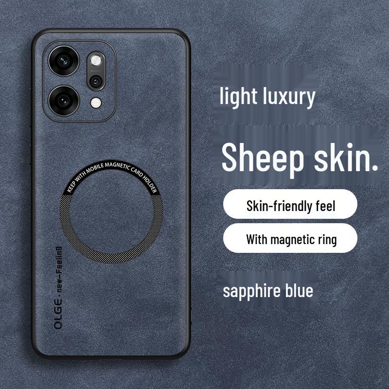 Магнитный чехол из овчины OPPO Reno14Pro с кольцом для зарядки