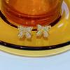 Exquisite S925 Sterling Silver Christmas Bell Bow Earrings