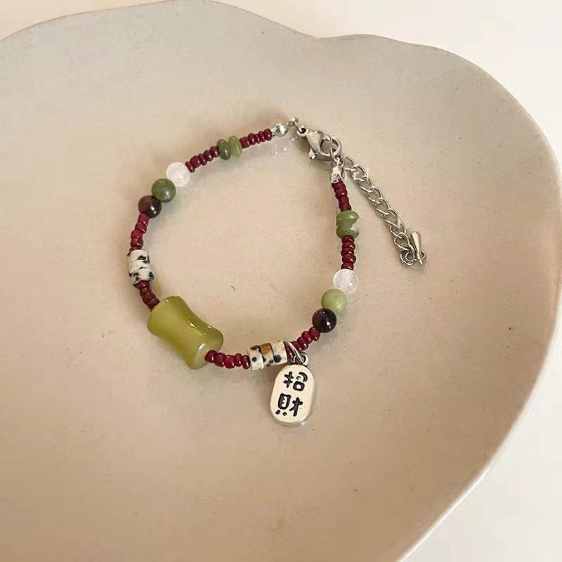 Модный стеклянный браслет с бусинами для женщин, уникальный дизайн лета 2024 года