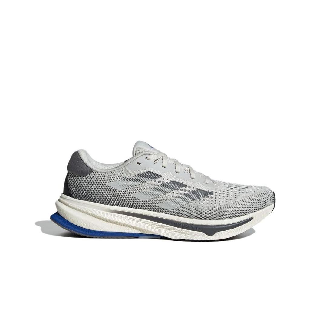Adidas Supernova Rise Round Toe Comfortable Durable Non-Slip Low-Top Running Shoes Unisex Running Shoes Gray White ID3587