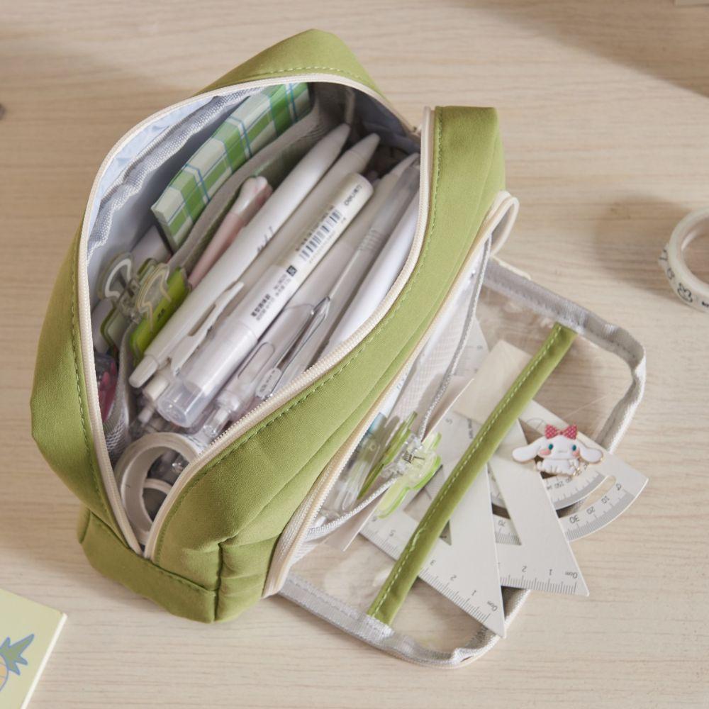 Large Capacity Transparent Pencil Case with Zipper Pencil Bag Cute Packaging Bag Student