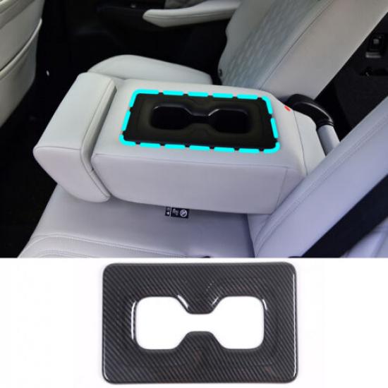 Для Mitsubishi Outlander -24 Накладка на крышку заднего подстаканника из углеродного волокна