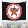 Vintage Texaco Logo Tapestry Wall Hanging Aesthetic Home Decor Tapestries for Living Room Bedroom