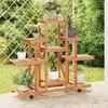 VidaXL Flower Stand with Wheels 110x25x101 Cm Solid Fir Wood 362852