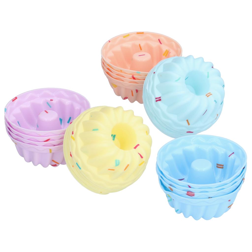 20Pcs Small Cake Cup Baking Mold Reusable Easy Clean Silicone Mini Cupcake HoldersThread Set