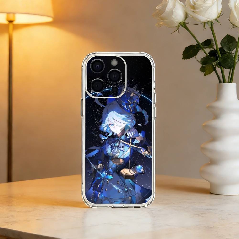 G-Genshin Impact F-Furina Чехол для телефона для iPhone 17 16 15 14 13 12 11 Mini Pro Max Plus Прозрачная крышка
