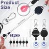Retractable Pen Holders 360° Rotation Lanyard ID Badge Portable Pen Pencil Clips  Office