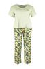 Женский стильный трикотажный пижамный комплект больших размеров с мятным принтом