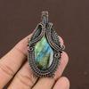Labradorite Handmade Copper Wire Wrap Jewelry Pendant 2.68" R9v69
