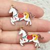 10 шт. Сплав Эмаль Зодиак Лошадь Шарм Подвеска Сделай сам Брелок Серьги Ожерелья Браслет Изготовление Ювелирных Изделий Аксессуары для Рукоделия