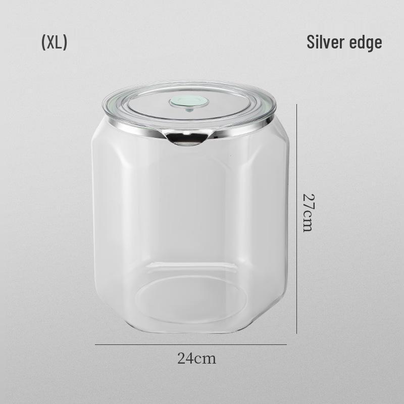 Food-Grade Transparent Storage Jar - Thickened, Moisture & Dust-Proof, Fresh-Keeping Kitchen Grain Container.