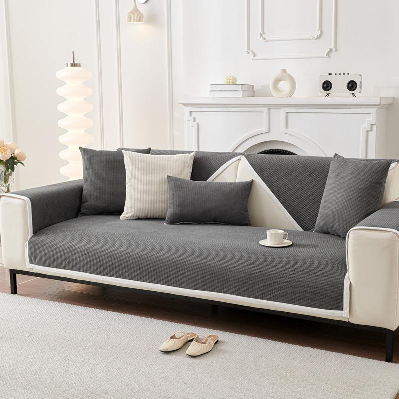 Nordic Style Solid Color Anti-Cat Scratch Waterproof Sofa Cushion Four Seasons Corn Kernels Universal Sofa Cover Non-Slip Cover Seat Cushion
