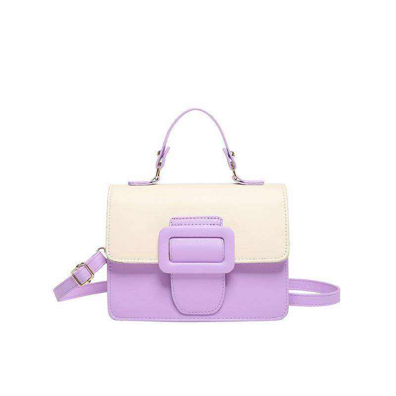Contrasting Color Fashion Handbag Spring Versatile Foreign Style Shoulder Messenger Bag Small Square Bag Women
