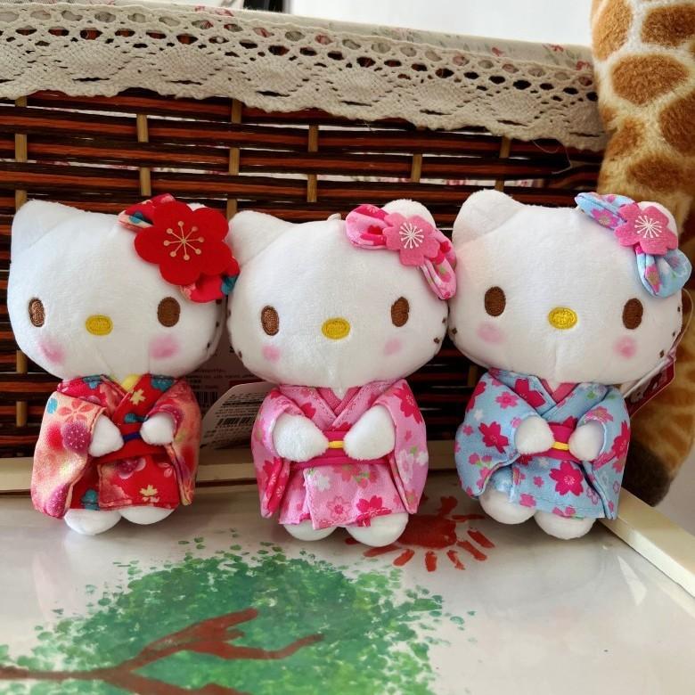Плюшевая игрушка Sanrio Hello Kitty в кимоно, с подставкой, для детей и коллекционеров