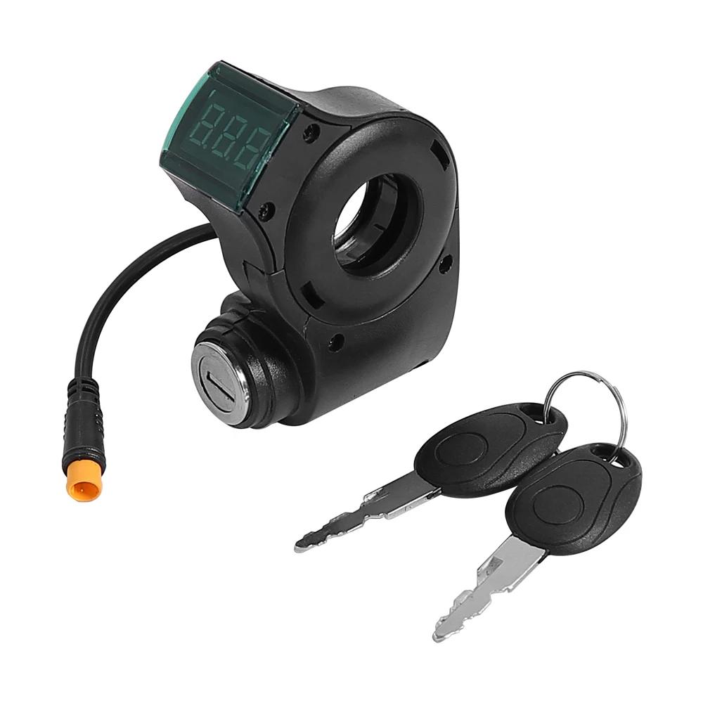Электровелосипед Lignition Lock Key Thumb Throttle для KUGOO M4 XiaoMi M365 Вольтметр Цифровой Дисплей Напряжение Переключатель 3Pin Электрический Самокат