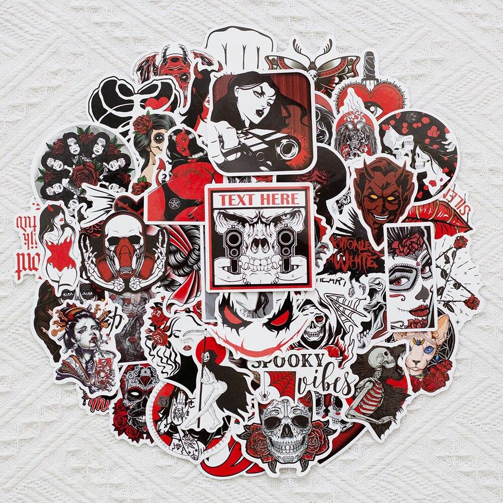 10/50pcs Punk Horror Gothic Stickers Rose Gothic Graffiti Stickers for DIY Luggage Laptop Skateboard Motorcycle Bicycle Sticker