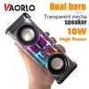 VAORLO Прозрачный меховой беспроводной Bluetooth-динамик 10 Вт, звуковой свет, ритм-сабвуфер, TWS, стерео, музыкальный центр в стиле киберпанк, громкая связь