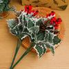 Рождественские красные искусственные ягоды падуба цветок искусственная ягода сосновая шишка ветка елочное украшение DIY гирлянда декор для фестивальной вечеринки