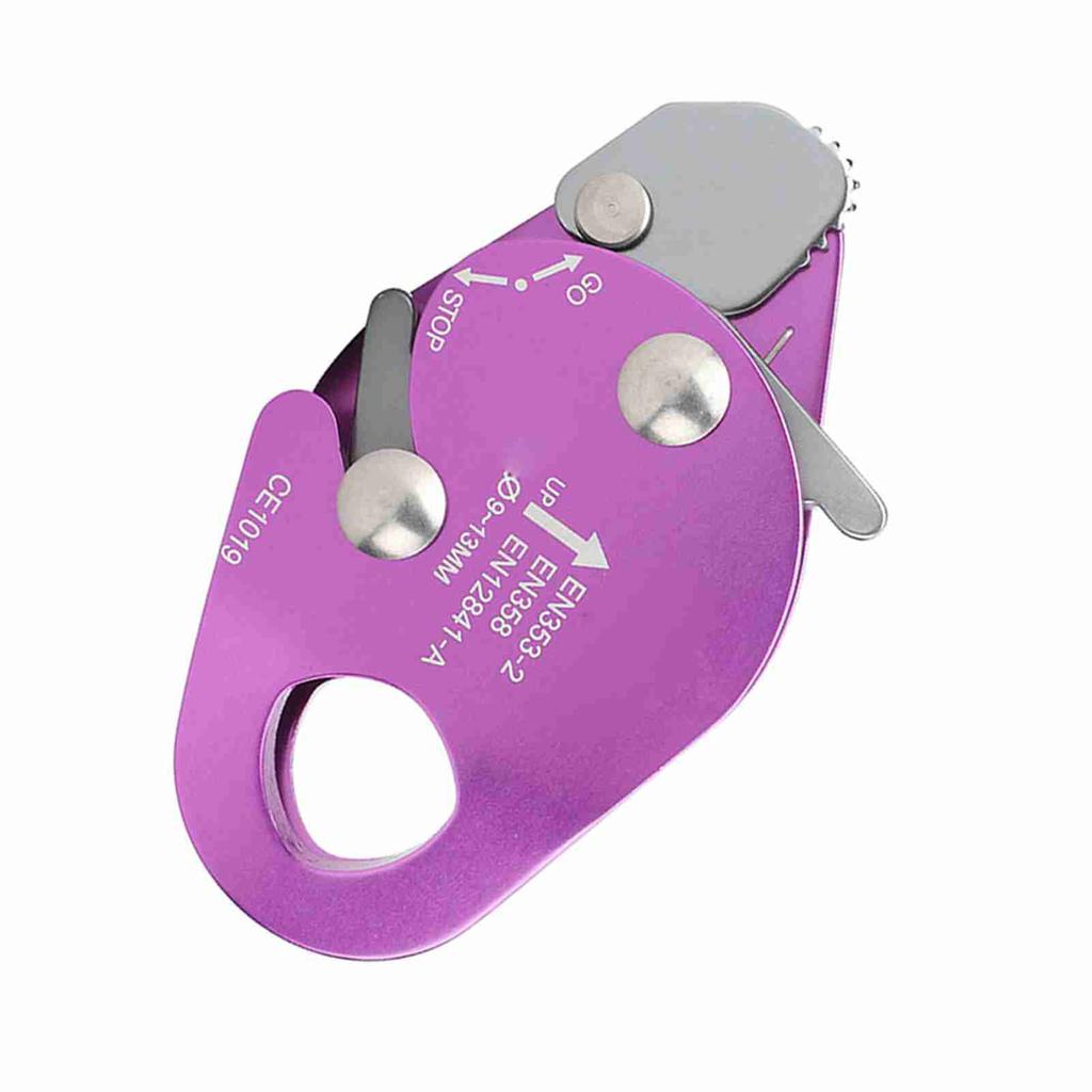 Самоблокирующееся стопорное спусковое устройство для 9-13 мм веревочного зажима Grab Rescue Rappel Ring Climbing Climbing Gear Purple