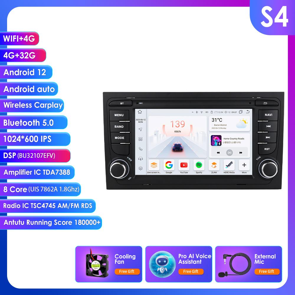 Hizpo 4G-LTE Carplay 7-дюймовый Android автомобильный радиоприемник GPS для A4 B9 B8 B7 B6 S4 RS4 SEAT Exeo Мультимедиа RDS 2din Автомагнитола Стерео Видео Интеллектуальная навигация