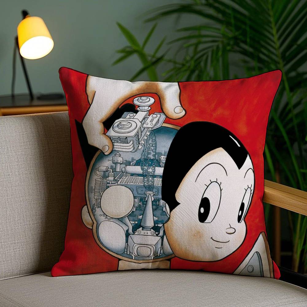 M-Mighty A-Atom Pillow Case Home Dorm Chair Back Short Plush Double-sided Printing Office Nap Time Cushion Cover