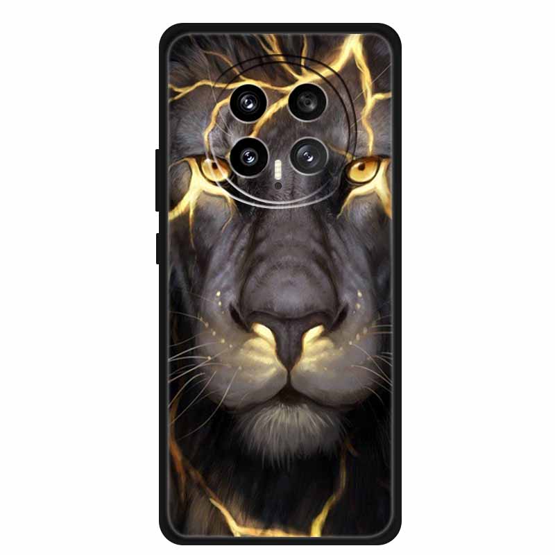Чехол для телефона Honor Magic8 5G 2025 6,58" Тигр Лев Кошки Мягкий ТПУ Черная Силиконовая Задняя Крышка Для Honor Magic 8 Fundas Ударопрочный