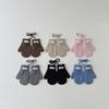Korean Style Kids Mittens with Love Heart Pattern Ins Fashion Winter Gloves with Anti-Loss Neck Cord Warm Baby Toddler Mittens