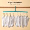 Clothes Drying Hanger 8 Clips 360 Degree Rotatable Windproof Plastic Laundry Hanger Underwear Socks Holder Household Supplies