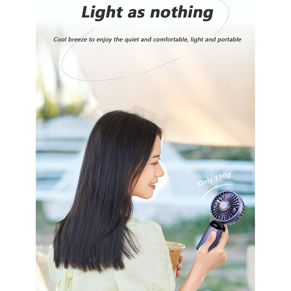 2023 Новый портативный портативный складной офисный настольный вентилятор, многофункциональный складной двойной аккумулятор, 3000 мАч, электрический вентилятор с шейным ремешком