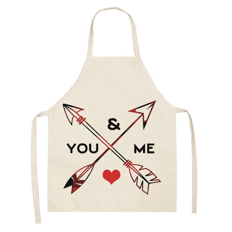 New Printed Women's Kitchen Apron Anti-stain and Oil-proof Linen Apron Dress Men's Chef Cooking Apron Cleaning Children's Apron