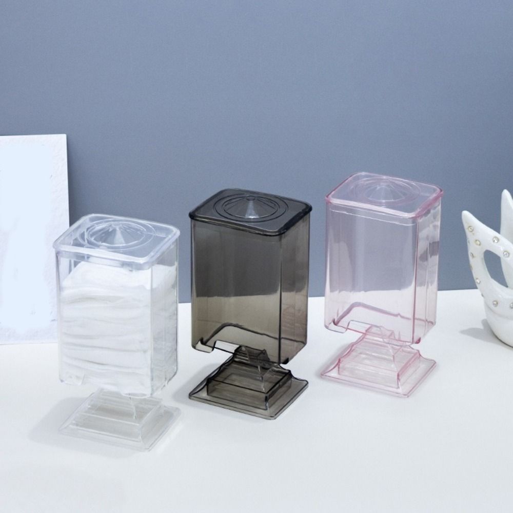 Sealed Cosmetics Cotton Pad Holder Plastic Makeup Pads Container Makeup Cotton Pad Box for Bedroom
