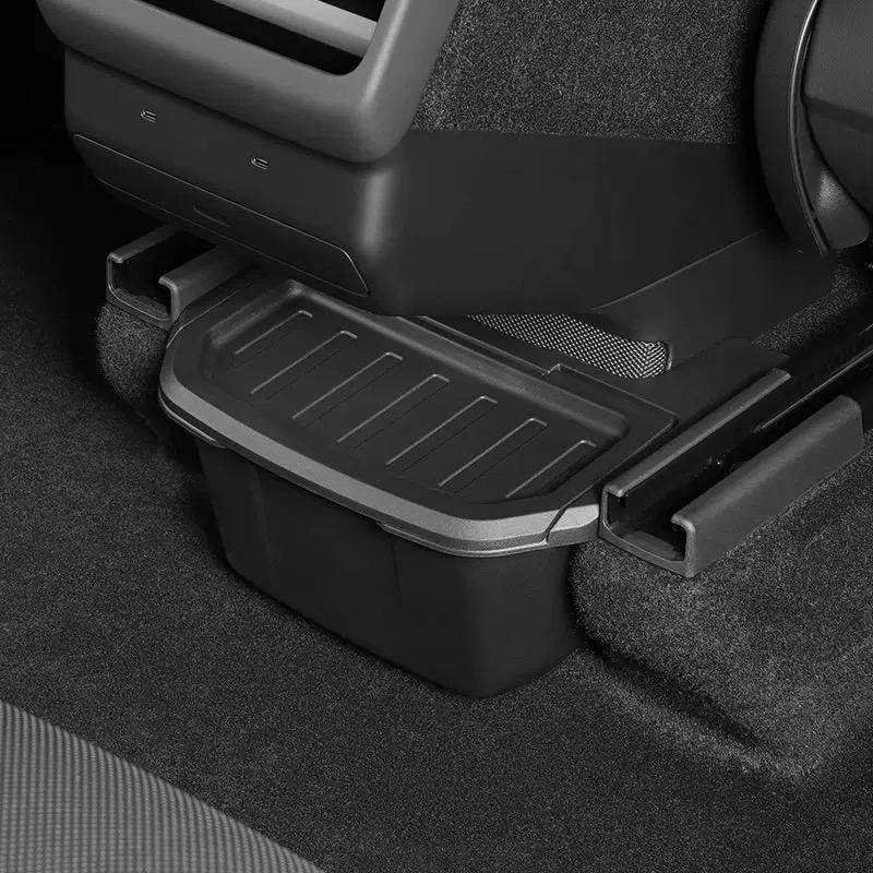 Rear Seat TPE Storage Box For Tesla Model YL 2025-2026 Center Console Under Air Vent Case Trash Can Organizer Car Accessories