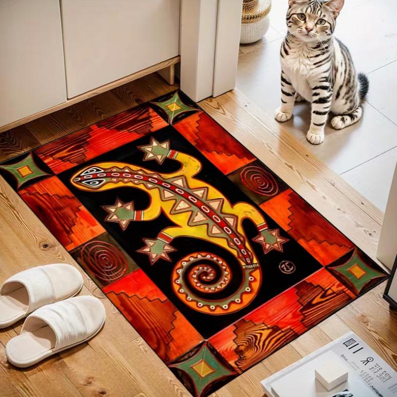 Funny Lizard Gecko Pattern Doormat Indoor Mat Throw Mat Creative Door Mat Entryway Themed Mat Home Decor Nonslip Floor Mat