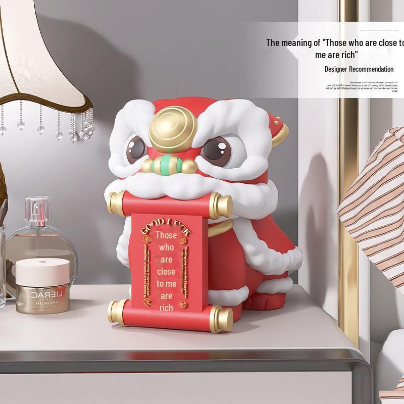 Festive Lion Wine Cabinet Decoration – Perfect for Living Room, Desks, Birthdays, or Housewarming Gifts