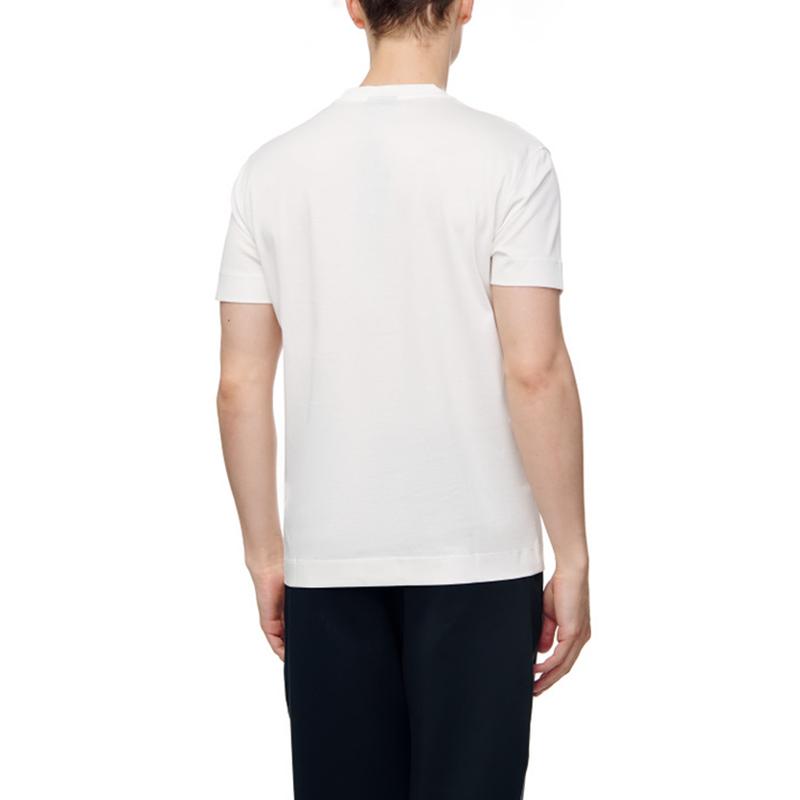 Emporio Armani Мужская футболка с круглым вырезом и короткими рукавами, однотонная, коллекция Осень/Зима 2022, Белый, 6L1TA2-1JGYZ-0158