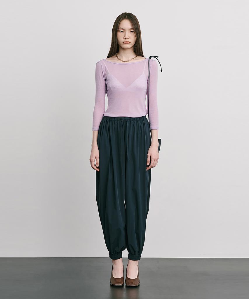 WNDERKAMMER Shirred Moon Jar Pants_Navy