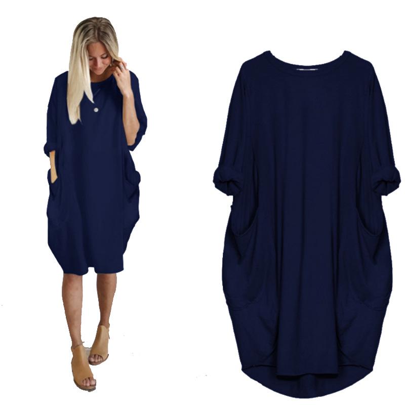 Элегантное повседневное платье миди европейской и американской моды больших размеров для женщин