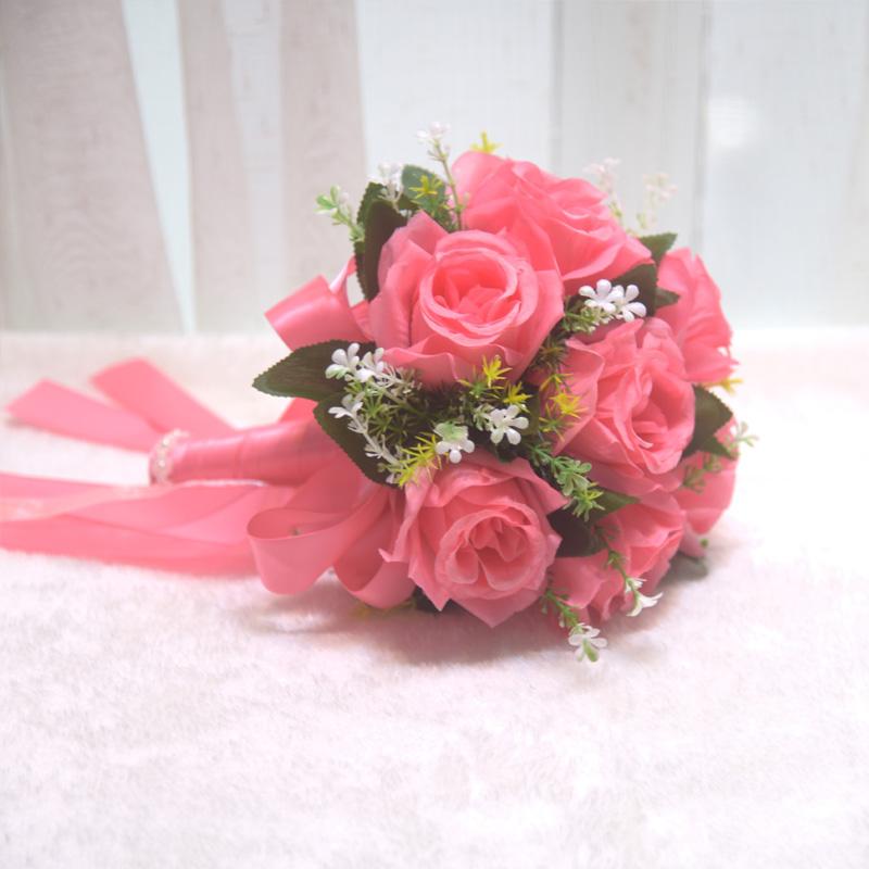 1 шт. Букет Компактный Свадебный Прочный Подружка невесты Готовый к церемонии букет Реалистичный Искусственный Маленький Маленького размера Миниатюрный 23x20см