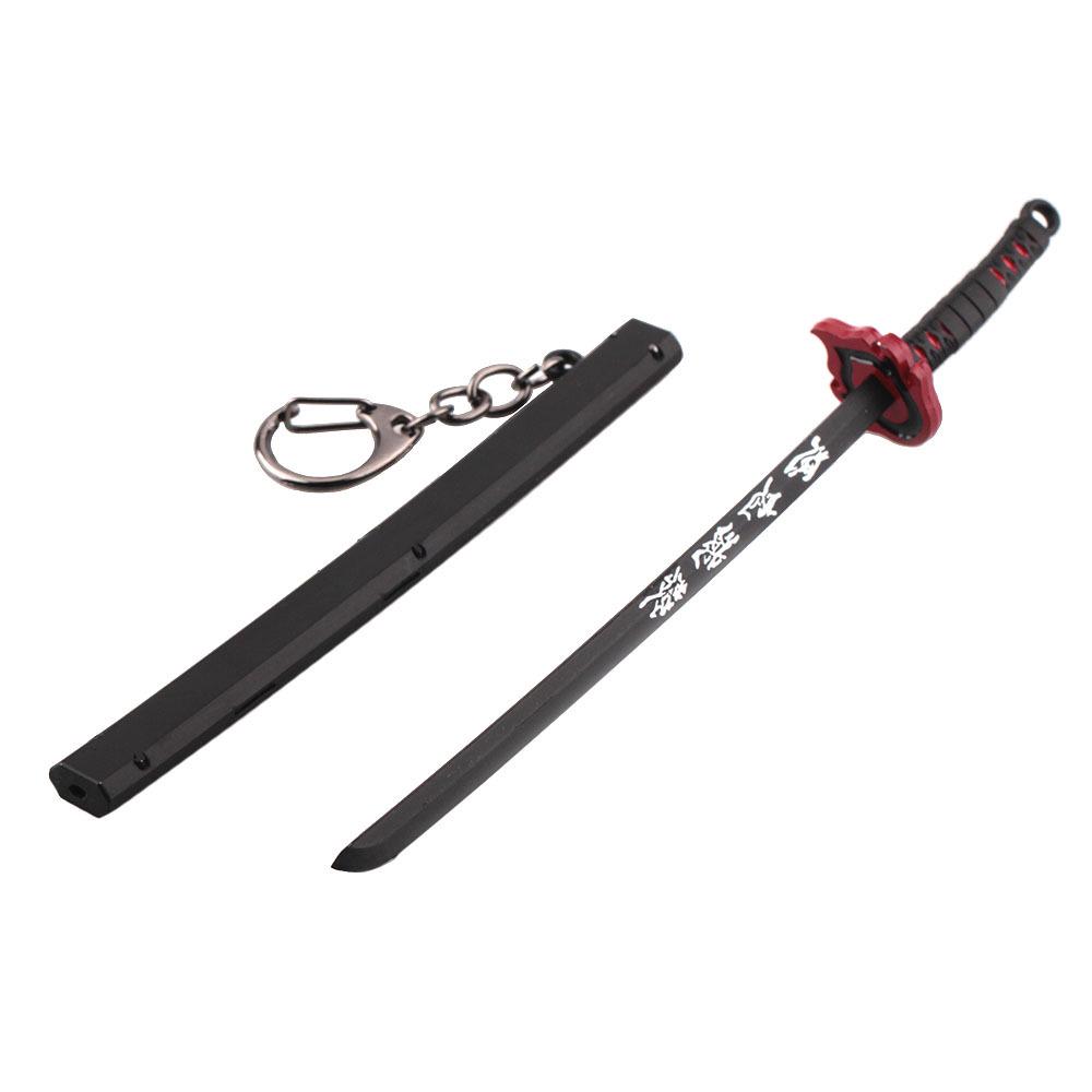 Anime Demon Slayer Sword Keychain Cartoon Blade of Ghost Keyring Sword Model Cosplay Jewelry