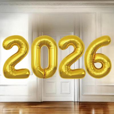 Фольгированные шары с цифрами 2026, сувениры для вечеринки на Новый год и Рождество, домашний декор, реквизит для фотобудки Navidad