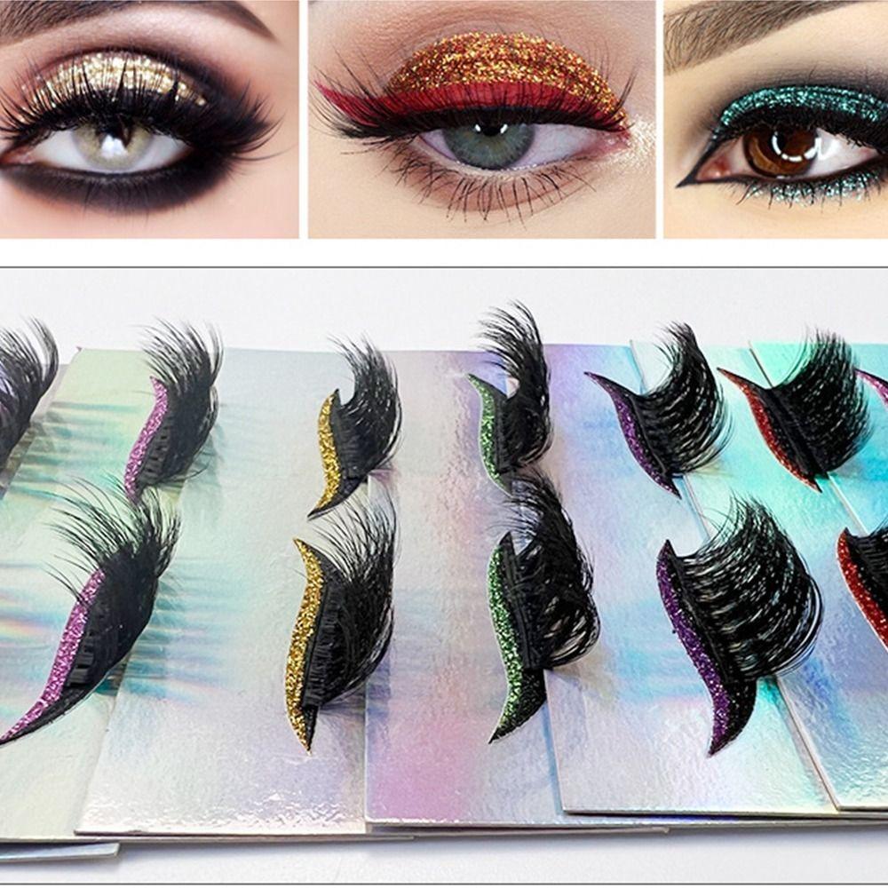Eyeshadow Color Random Lazy Eye Shadow Eyelash Patch Self Adhesive Eye Makeup Stickers  Prom Makeup