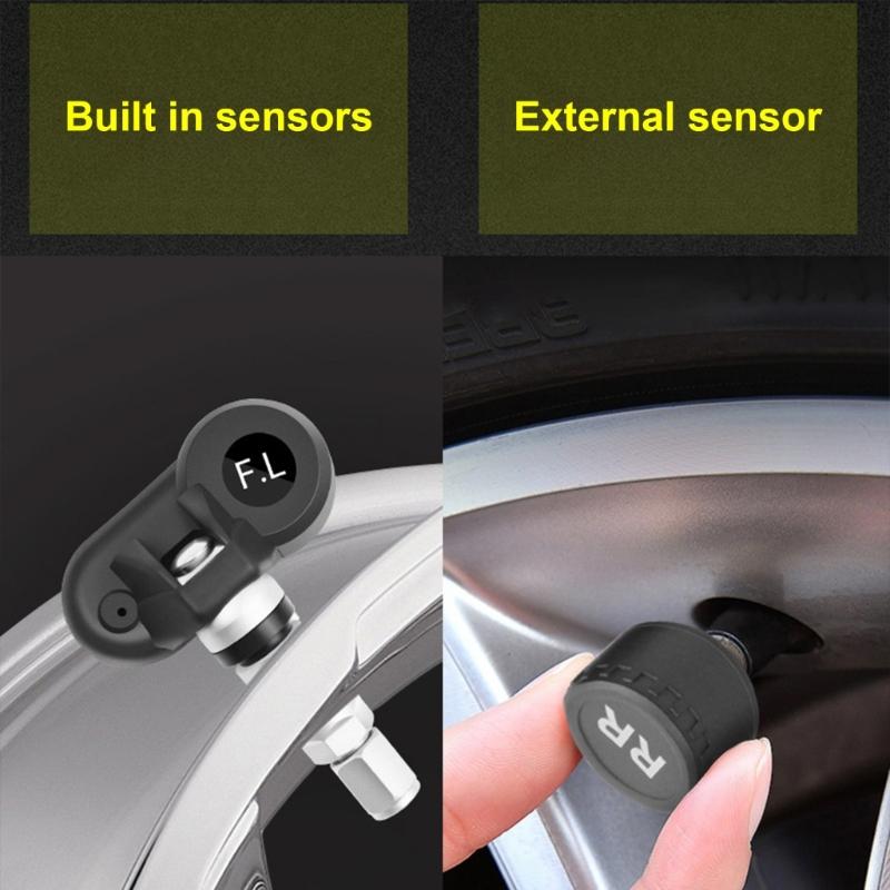 Мотоцикл TPMS Солнечная и USB-зарядка Монитор давления в шинах Система мониторинга давления в шинах Датчик температуры Сигнализация
